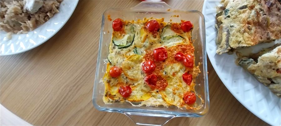 Gratin de courgettes aux tomates cerises